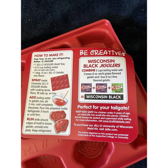 Jell-O University Wisconsin Jello Shot Jigglers Molds Bucky Badger UW Madison - Picture 4 of 4